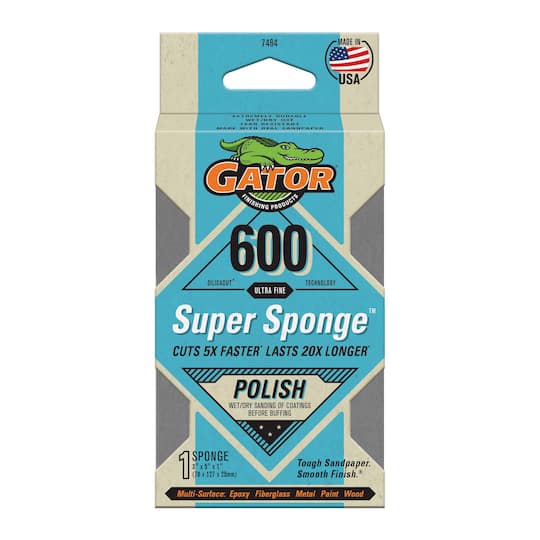 Michaels, Gator® Super Sponge™ Ultra Fine 600 Grit Sanding Sponge – Category: Sponges